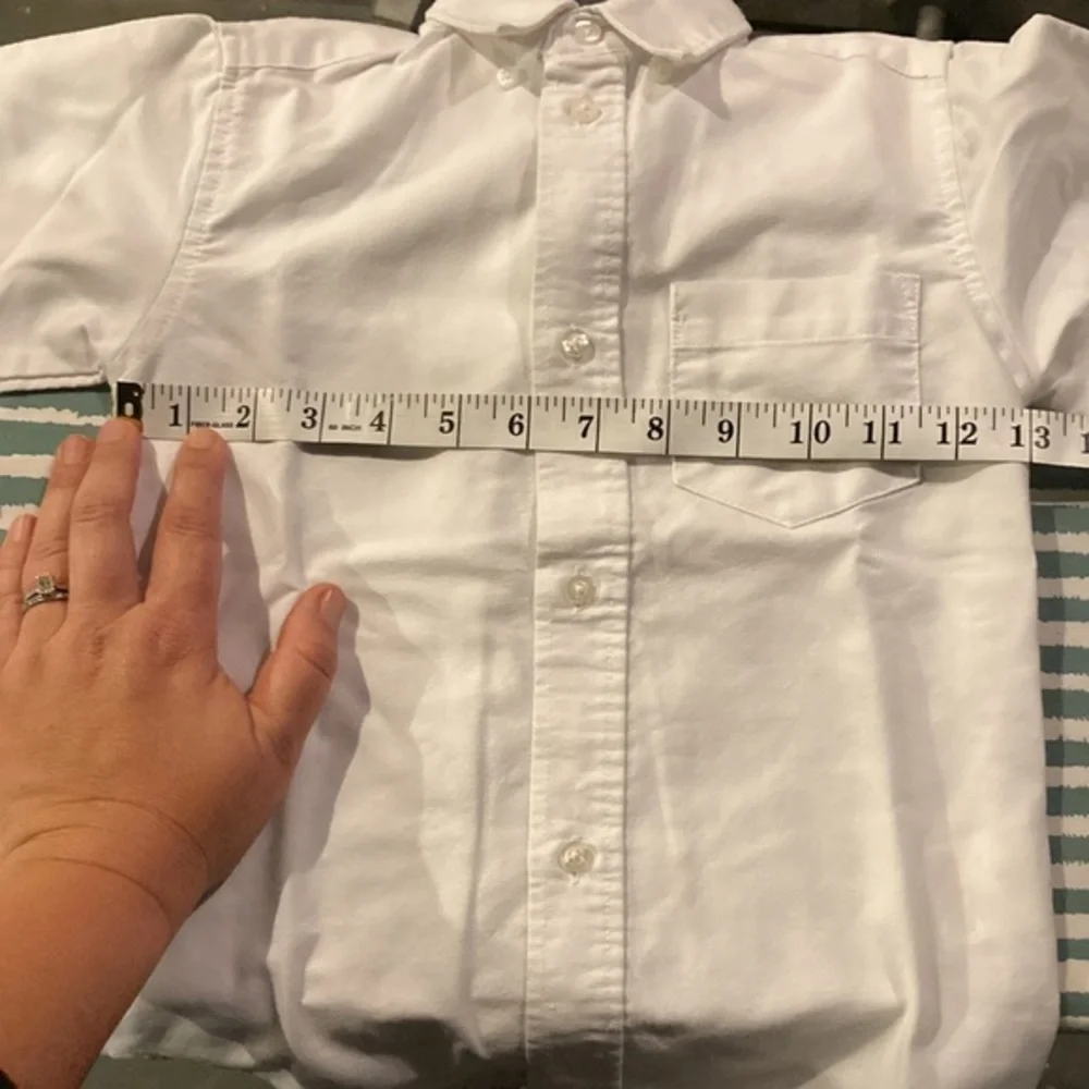 White Long-Sleeve Button-Down Chaps Shirt